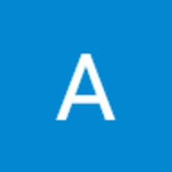 White capital letter A centered on a blue background square.